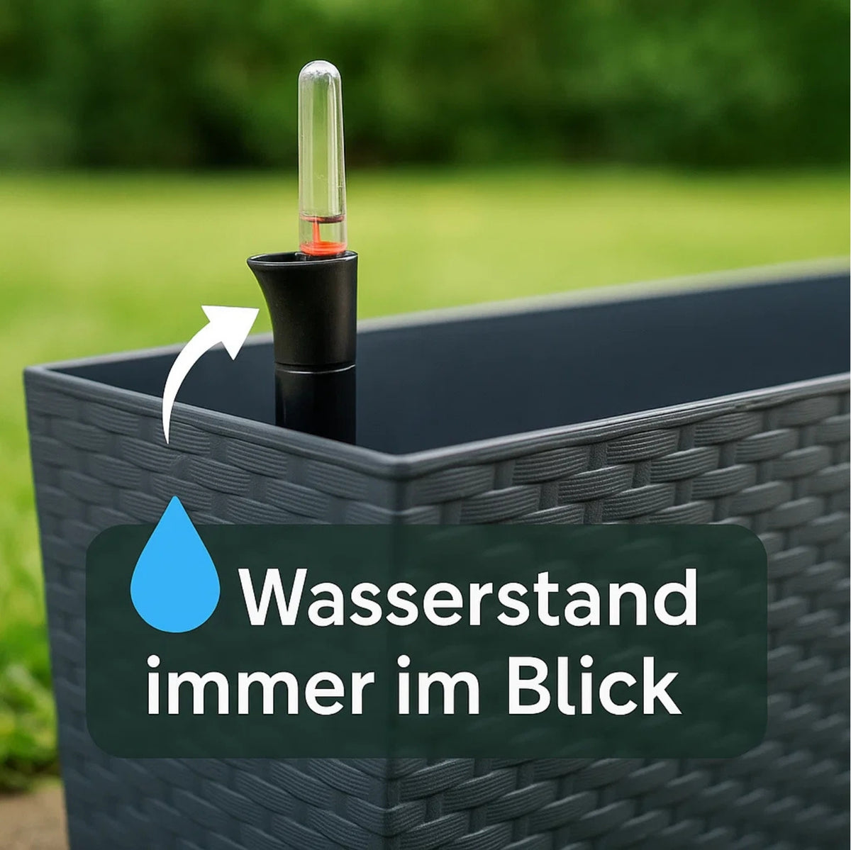 BigDean 2 Stück Blumenkasten mit Wasserspeicher Rattanoptik anthrazit 51x18x18cm image 6