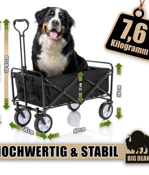 Bollerwagen faltbar 100kg belastbar 105L robuster Bollerwagen von BigDean 3