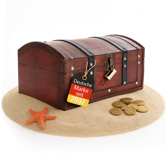 BigDean Schatzkiste Kindergeburtstag Holzkiste Schatztruhe Kindergeburtstag Schatztruhe groß 30x20x15 cm