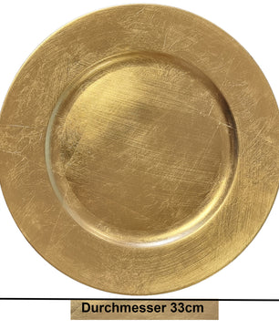 Platzteller Gold 33cm aus Kunststoff 6 Stück 2
