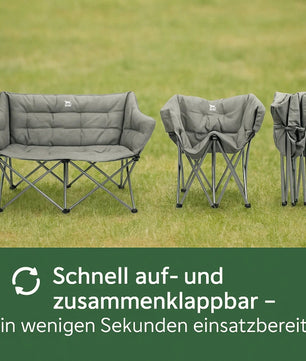 BigDean Campingstuhl faltbar 2 Personen 300kg  belastbar gepolstert Camping Sofa Campingstuhl 5