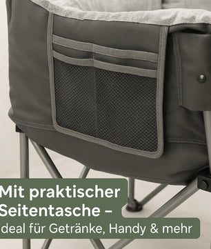 BigDean Campingstuhl faltbar 2 Personen 300kg  belastbar gepolstert Camping Sofa Campingstuhl 6