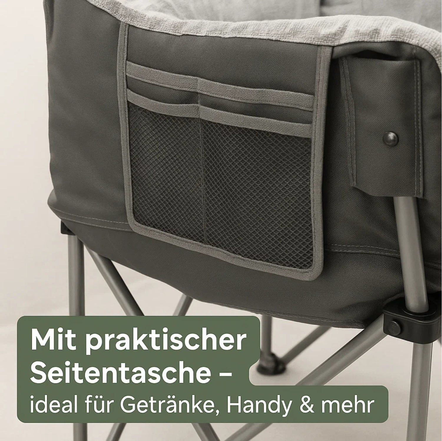 campingstuhl niedrig faltbar - mh500 grau Campingstuhl faltbar 2 Personen 300kg belastbar gepolstert Camping Sofa Campingstuhl – BigDean