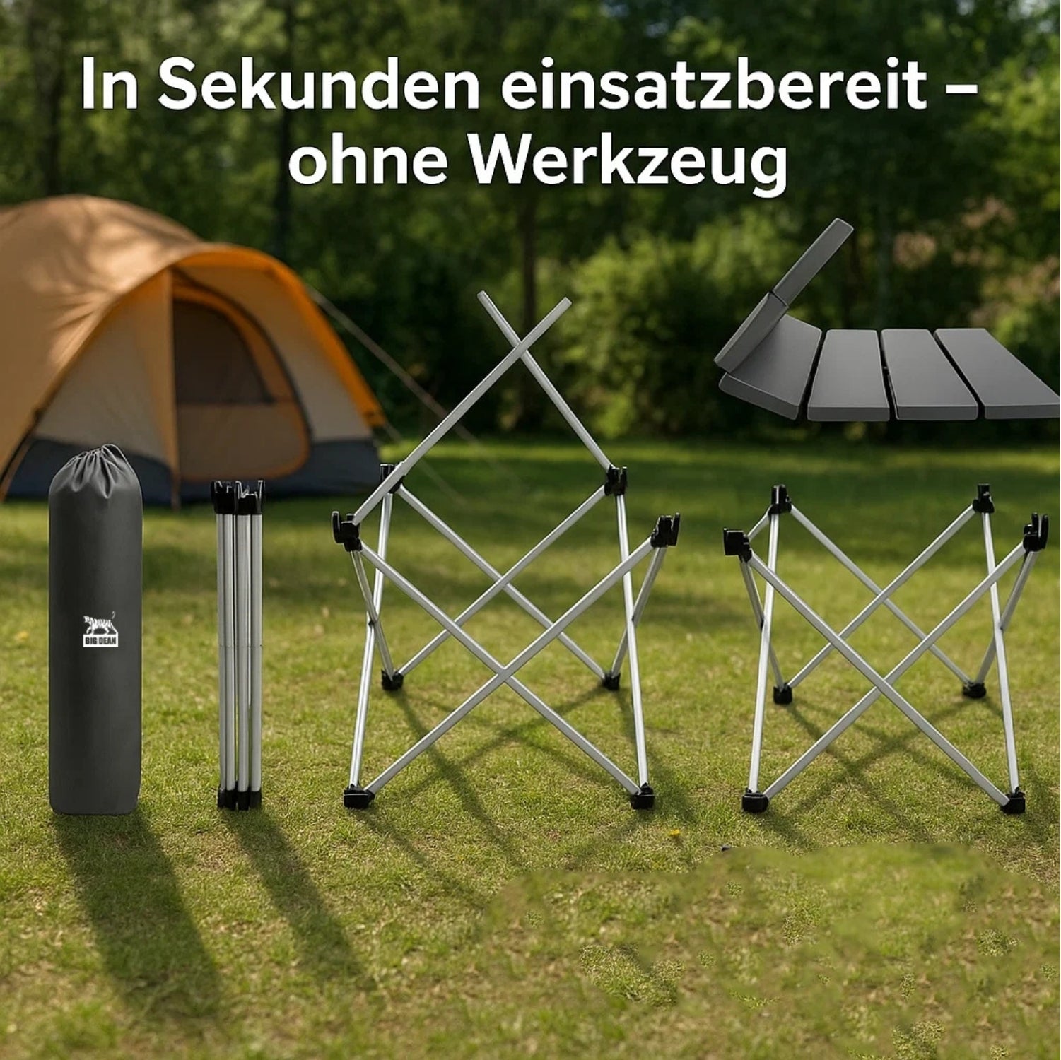 BigDean Campingtisch faltbar ultraleicht kleiner Klapptisch -  Campingtisch klein Campin Tisch 4