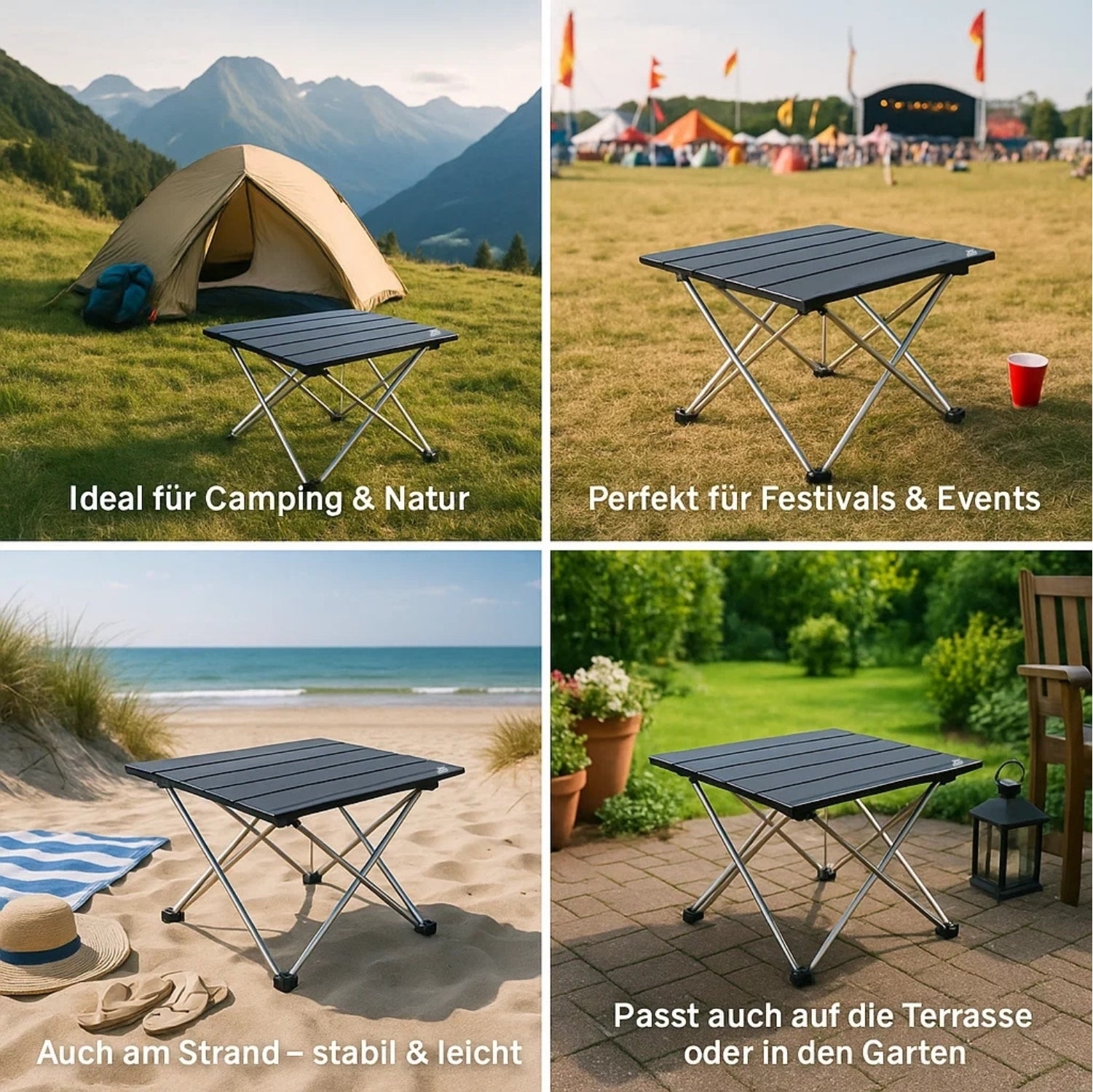 BigDean Campingtisch faltbar ultraleicht kleiner Klapptisch -  Campingtisch klein Campin Tisch 6