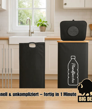 BigDean Pfandflaschen Sammelbehälter 100L inkl. Tragetasche - Flaschensammler Leergut 6