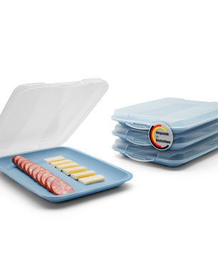 4er Set Aufschnittboxen für Kühlschrank stapelbar – Wurst & Käse Aufbewahrung im Kühlschrank MADE in Germany