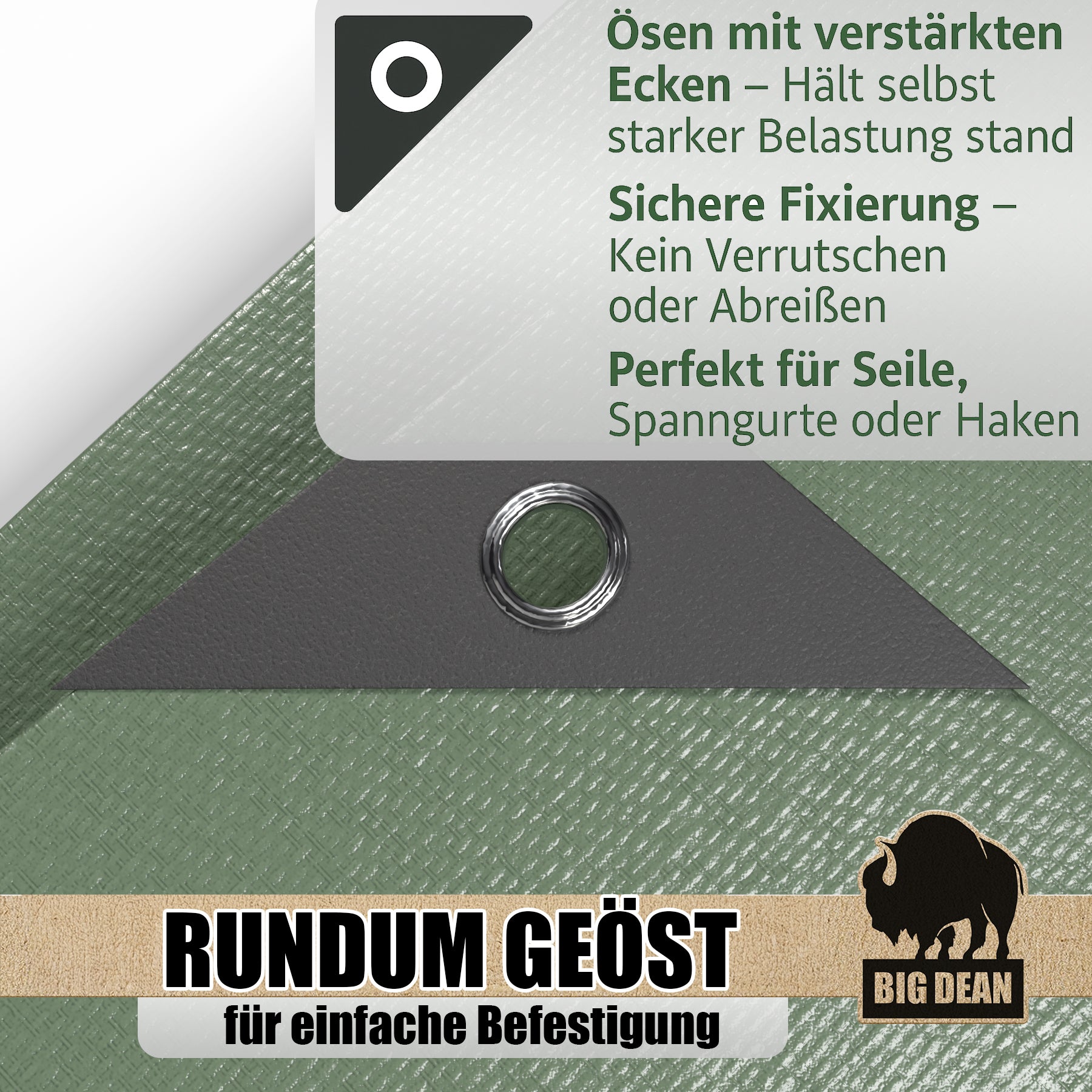 BigDean Abdeckplane wasserdicht 4x6m 150g/m² - Ultra reißfeste Gewebeplane 6