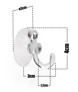 40x Saugnapf Set mit Haken - Saughaken ca. 3,4 cm - Wandhaken ohne Bohren 3