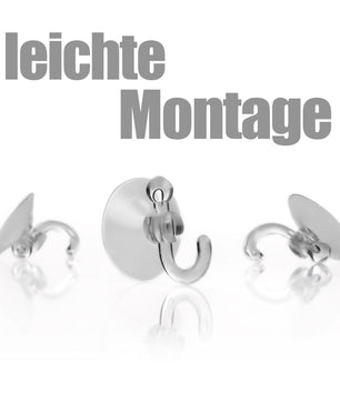 40x Saugnapf Set mit Haken - Saughaken ca. 3,4 cm - Wandhaken ohne Bohren 4