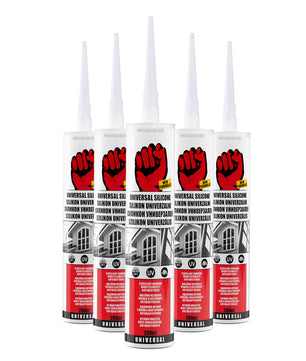 5x Universal Silikon weiß Kartusche 280 ml Silikondichtmasse