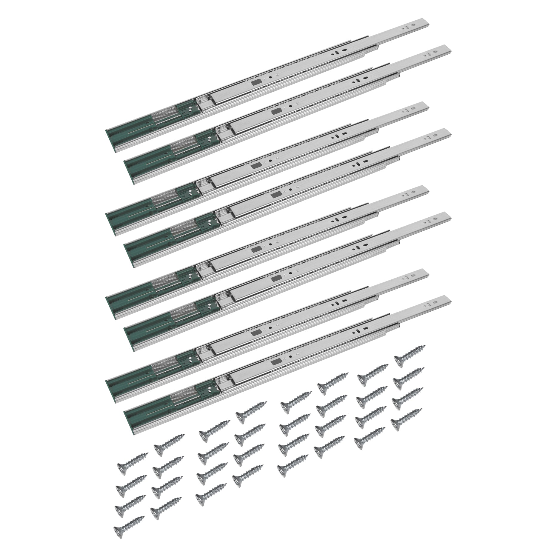 4 Paar (8 Stk.) Schubladenschienen Vollauszüge - 45 x 600mm - mit Softclose 