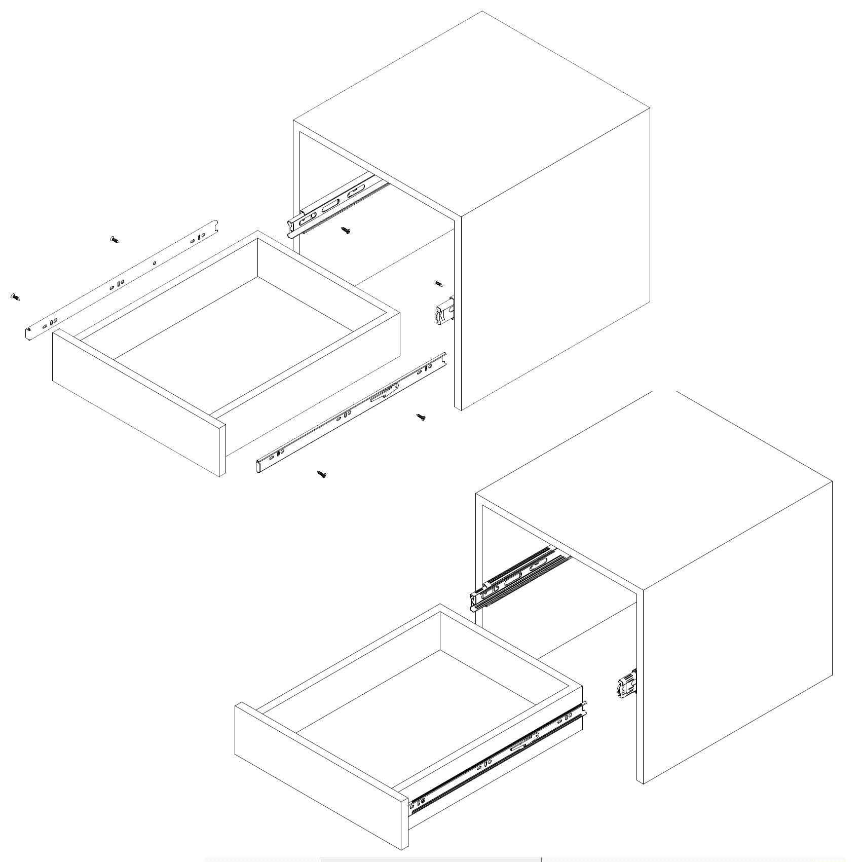 4 Paar (8 Stk.) Schubladenschienen Vollauszüge - 45 x 600mm - mit Softclose  4
