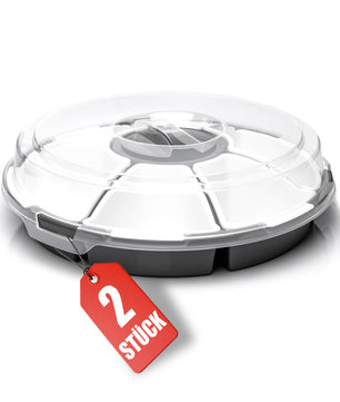 2x Snackschale Servierplatte Servierschalen Set - Servierset mit 6 Schalen und Deckel