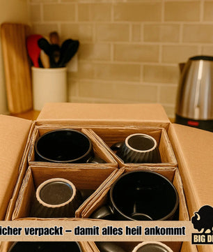 6 Stück Kaffeetassen 400ml schwarz matt Kaffeebecher Keramik - Hochwertiges Kaffeetassen Set  4