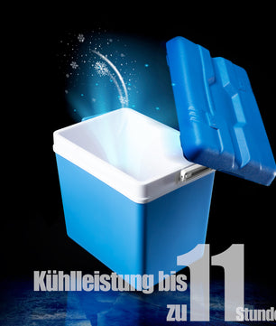 Kühlbox 24 Liter mit Schnellverschluss blau weiß - Bis zu 11 Std. Kühlung - Thermobox aus Kunststoff 6