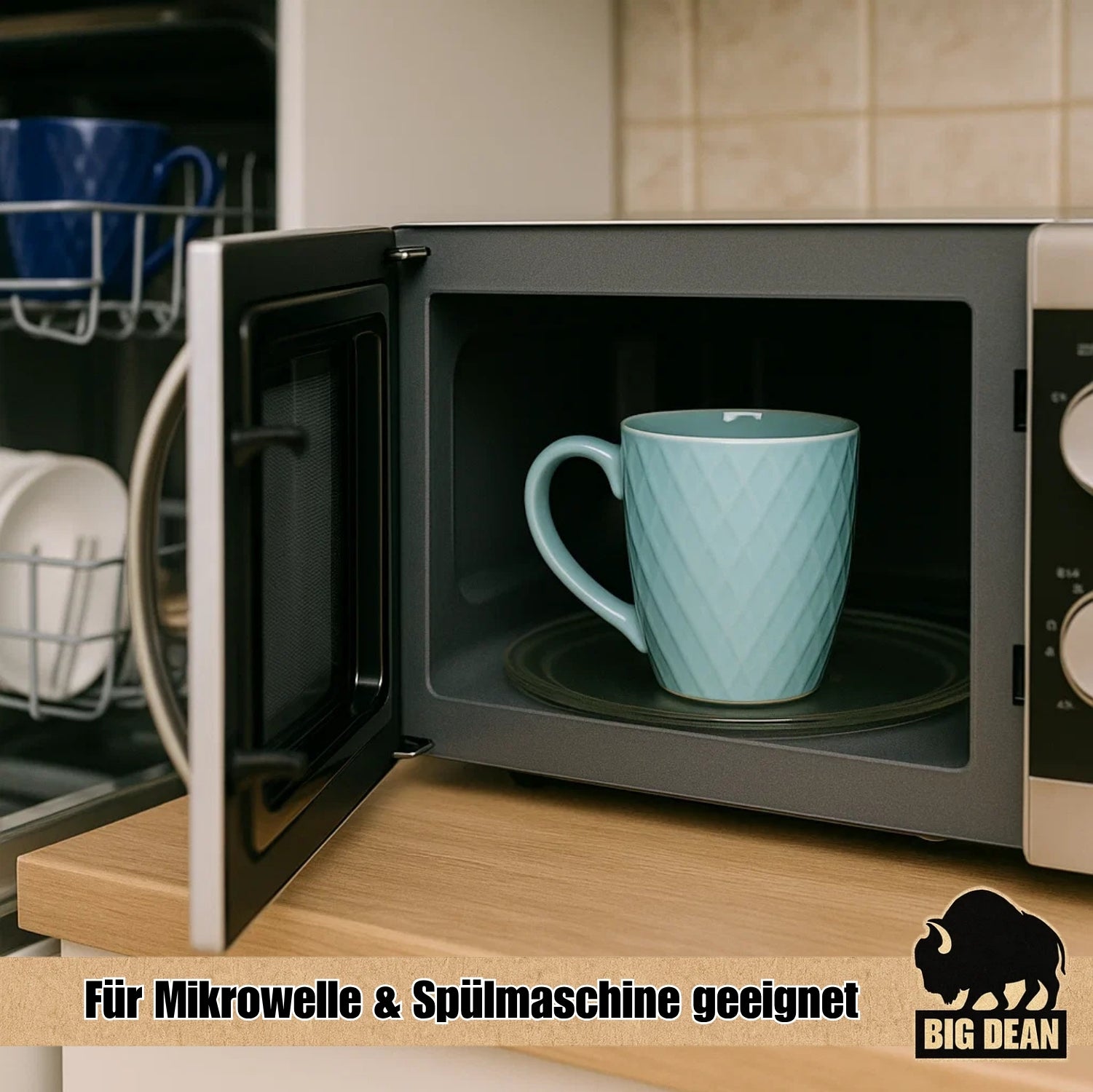 6 Stück Kaffeetassen 400ml matt Kaffeebecher Keramik - Hochwertiges Kaffeetassen Set Tassen Set 5