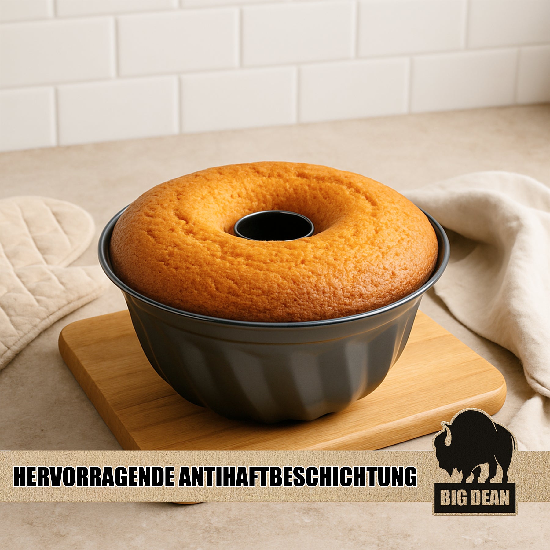 BigDean Gugelhupfform Ø 25 cm antihaftbeschichtet Gugelhupf Backform mit perfekter Hitzeverteilung 2