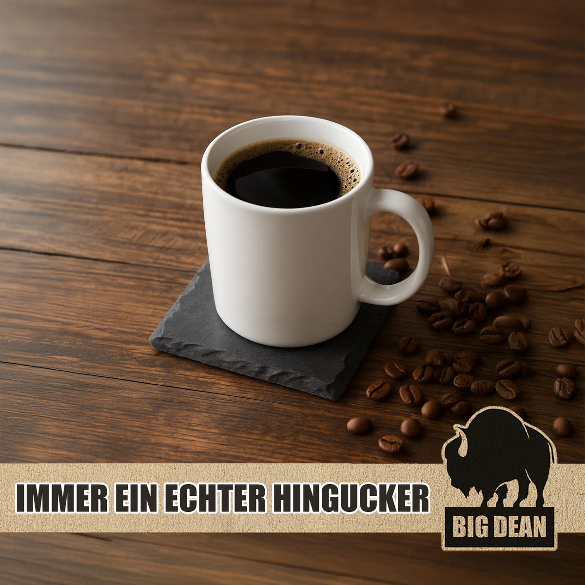 BigDean Schiefer-Untersetzer Set 16 teilig 10x10 cm quadratische Tisch-Untersetzer Servierplatten - 4 Gummifüße zum Schutz image 3