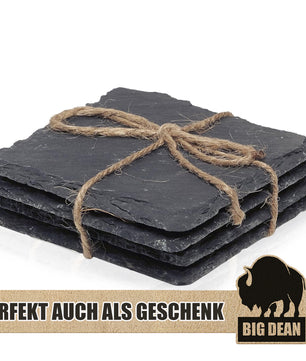 Schiefer-Untersetzer Set 16 teilig 10x10 cm 5