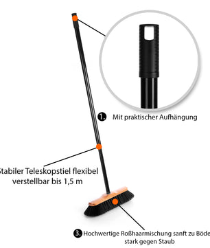 Zimmerbesen mit Stiel 150 cm ausziehbar 5