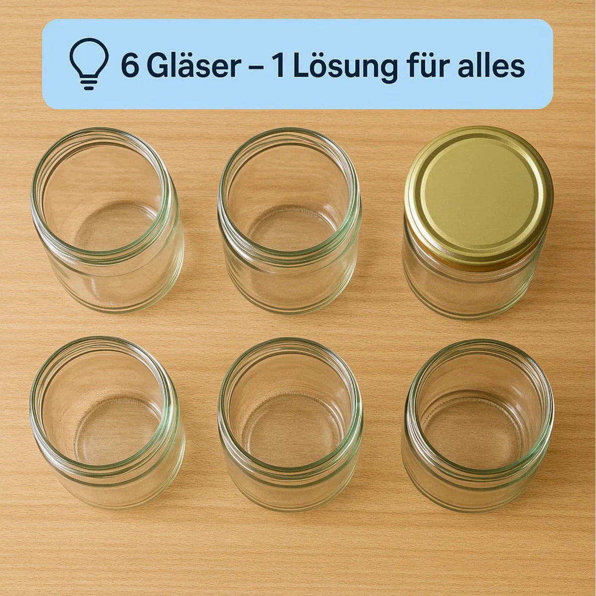 BigDean 6 Stück Overnight Oats Gläser Extra große Öffnung - 1 Liter die perfekten MealPrep Gläser auslaufsicher Made in Germany image 2