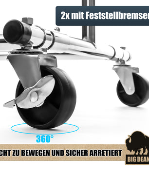 BigDean Kleiderständer auf Rollen 90kg belastbar ausziehbare Kleiderstange Kleiderständer  6