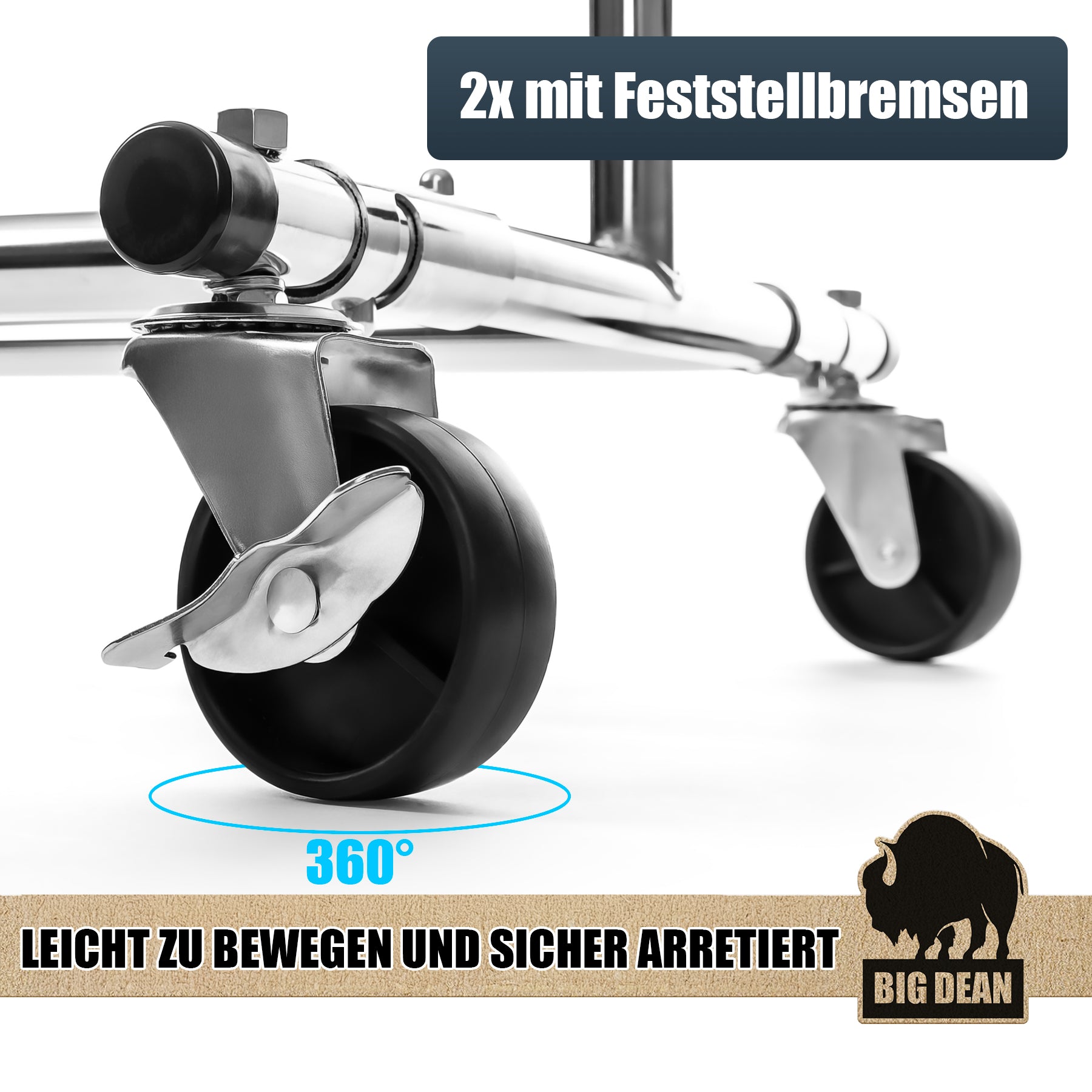 BigDean Kleiderständer auf Rollen 90kg belastbar ausziehbare Kleiderstange Kleiderständer  6
