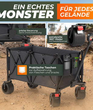 XXL Bollerwagen faltbar mit Dach 260L 150kg belastbar robuster Bollerwagen faltbar  6