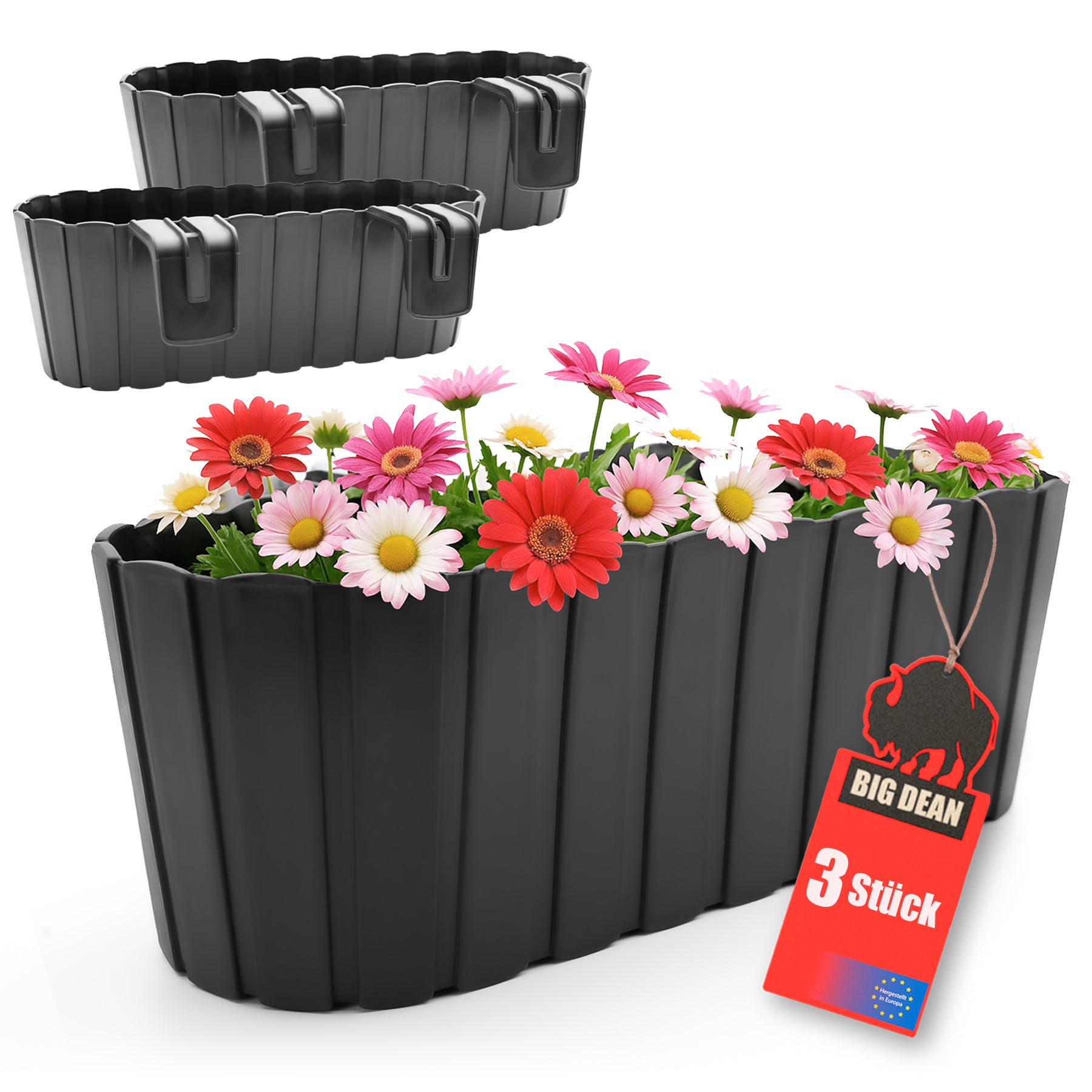 3 Stück Blumenkasten Balkongeländer Balkon Blumenkasten Geländer