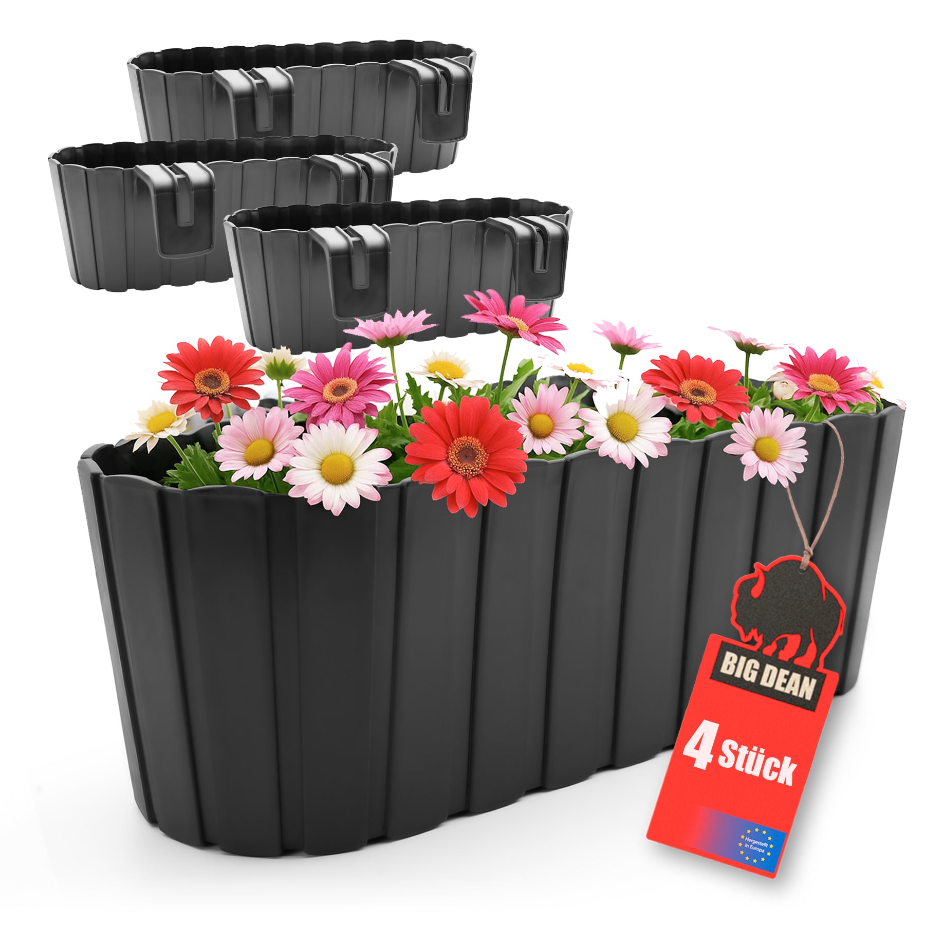 4 Stück Blumenkasten Balkongeländer Balkon Blumenkasten Geländer