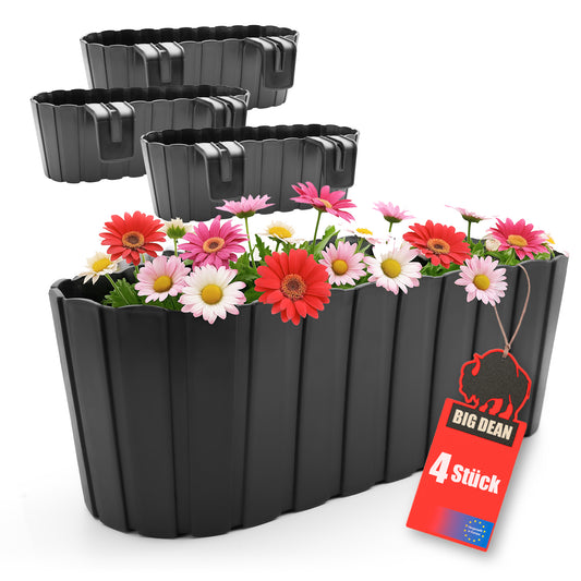 BigDean 4 Stück Blumenkasten Balkongeländer Balkon Blumenkasten Geländer image 1