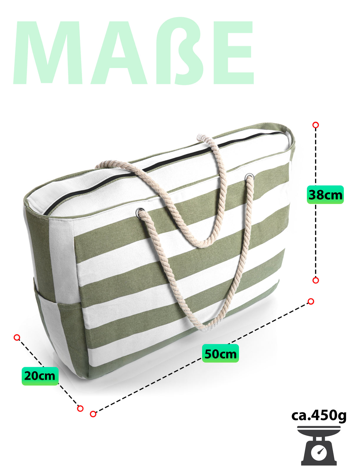 Strandtasche XXL Badetasche mit Reißverschluss Schwimmbad Tasche Schmutzabweisend Wasserabweisend Familie Einkaufstasche Faltbar Umhängetasche Tragetasche Reisetasche Saunatasche Shopping Bag  image 3