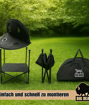 BigDean Campingtisch faltbar 4 Getränkehalter 2fache Ablage Camping Tisch Campingtisch klein inkl. T 2