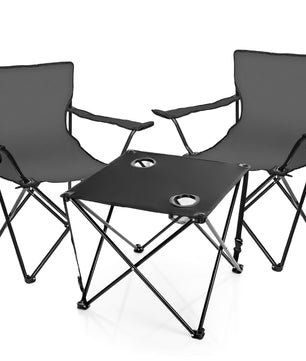 Campingtisch mit Stühlen dunkelgrau - Camping Tisch Stuhl Set Camping Stühle Campingstühle 5