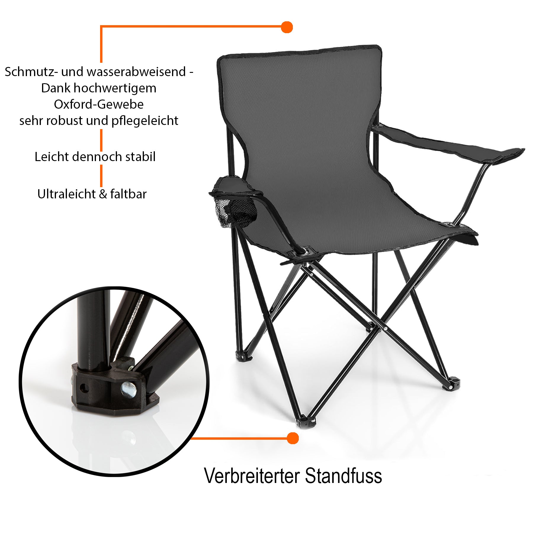 Campingtisch mit Stühlen dunkelgrau - Camping Tisch Stuhl Set Camping Stühle Campingstühle 4