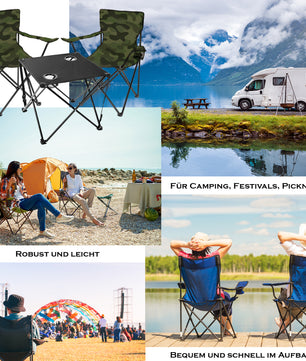 Campingtisch mit Stühlen camouflage - Camping Tisch Stuhl Set Camping Stühle  2