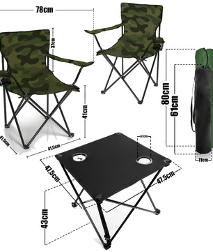 Campingtisch mit Stühlen camouflage - Camping Tisch Stuhl Set Camping Stühle  3