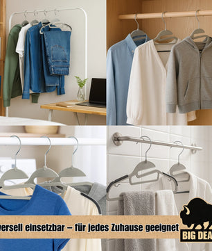 BigDean 20 Stück Kleiderbügel antirutsch platzsparend grau - robuste Bügel Hangers Clothes Hangers 2