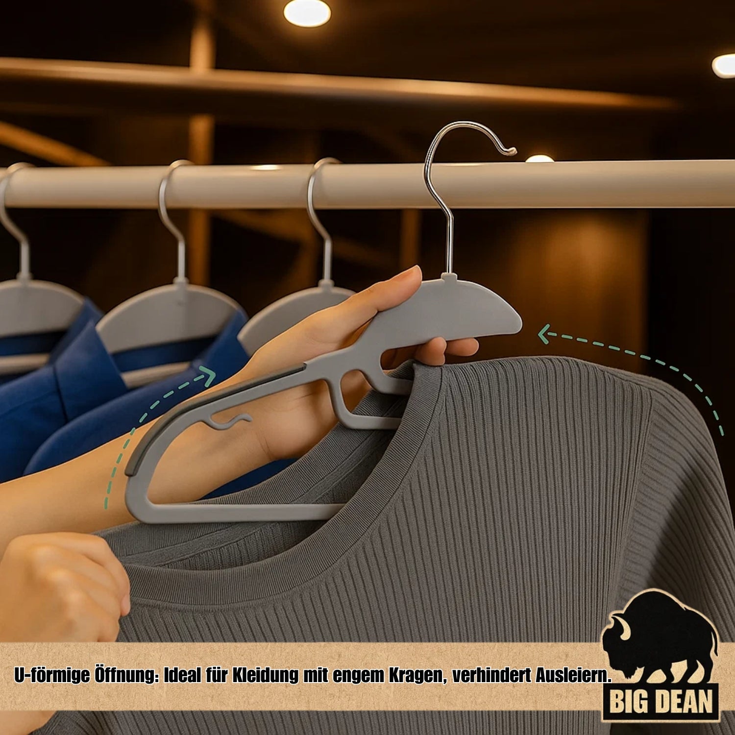 BigDean 20 Stück Kleiderbügel antirutsch platzsparend grau - robuste Bügel Hangers Clothes Hangers 5