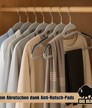 BigDean 20 Stück Kleiderbügel antirutsch platzsparend grau - robuste Bügel Hangers Clothes Hangers 6