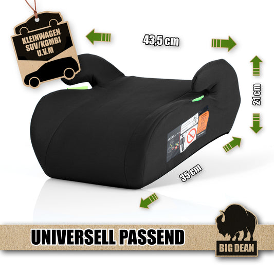 2 Stück Kindersitzerhöhung nach neuster i-Size Norm R129 Schwarz Sitzerhöhung (125-150cm) Kinder Auto BigDean image 2