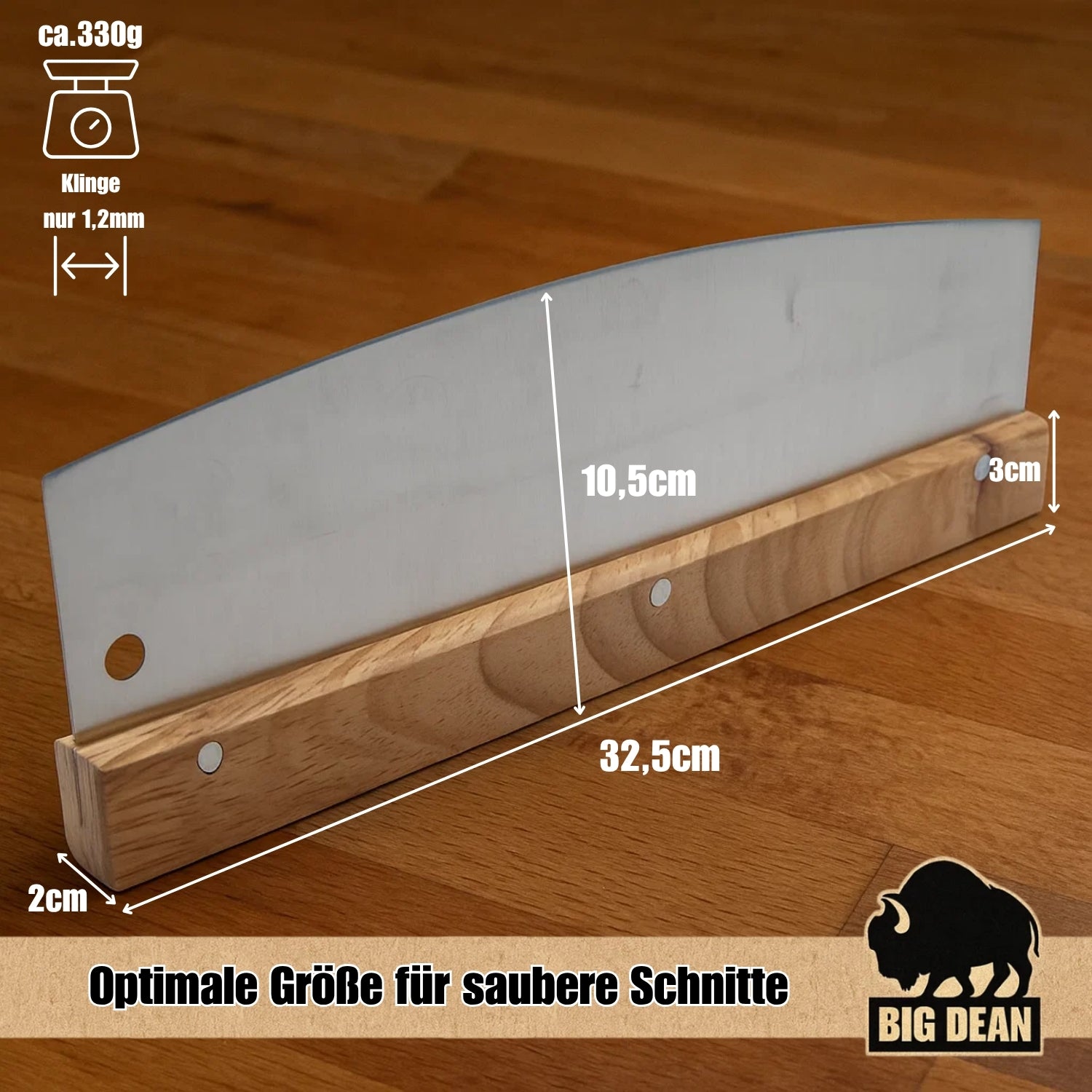 Pizzamesser mit Klingenschutz - Pizza Wiegemesser Pizzaschneider Pizza Zubehör Pizza Schneider 3