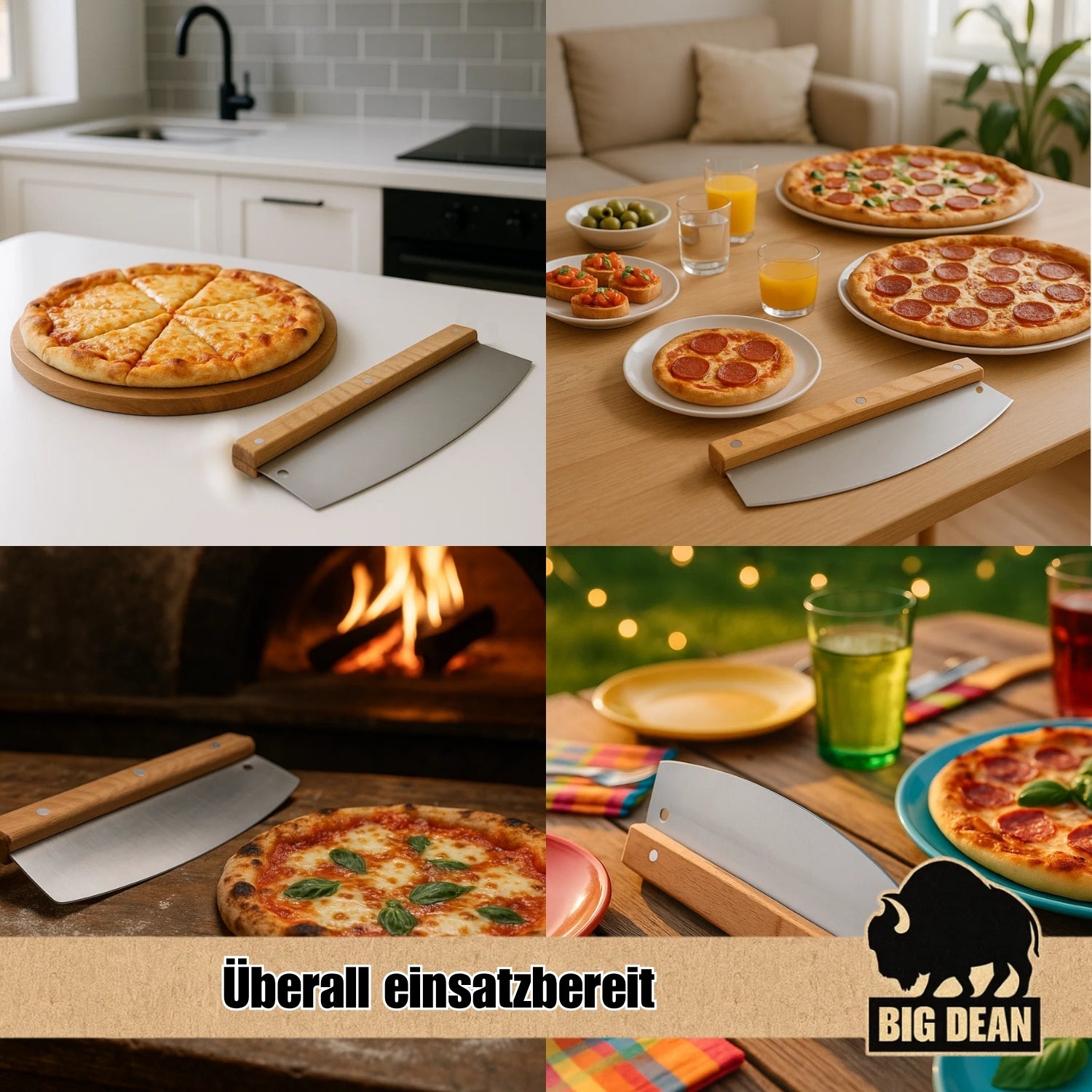 Pizzamesser mit Klingenschutz - Pizza Wiegemesser Pizzaschneider Pizza Zubehör Pizza Schneider 4