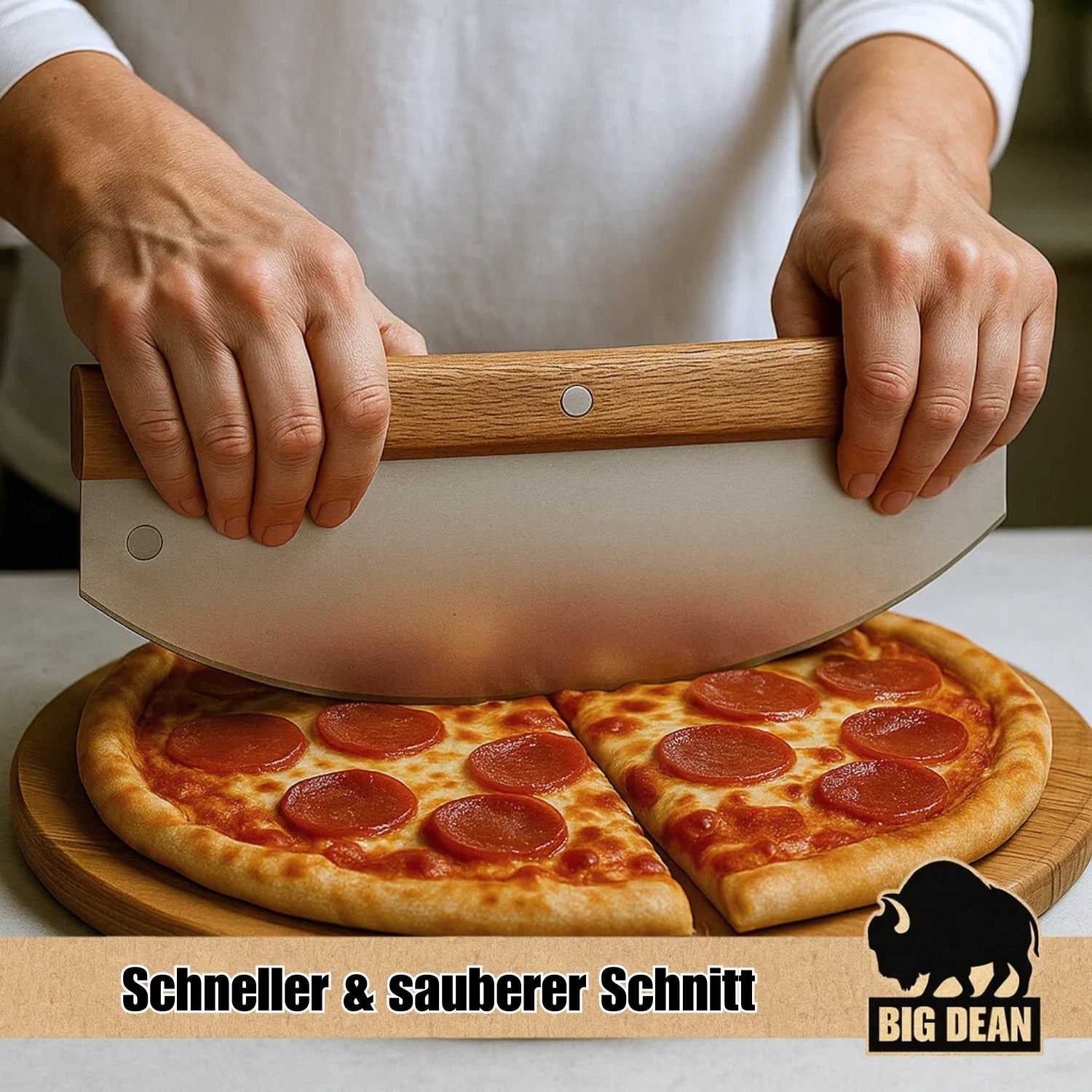 Pizzamesser mit Klingenschutz - Pizza Wiegemesser Pizzaschneider Pizza Zubehör Pizza Schneider 5