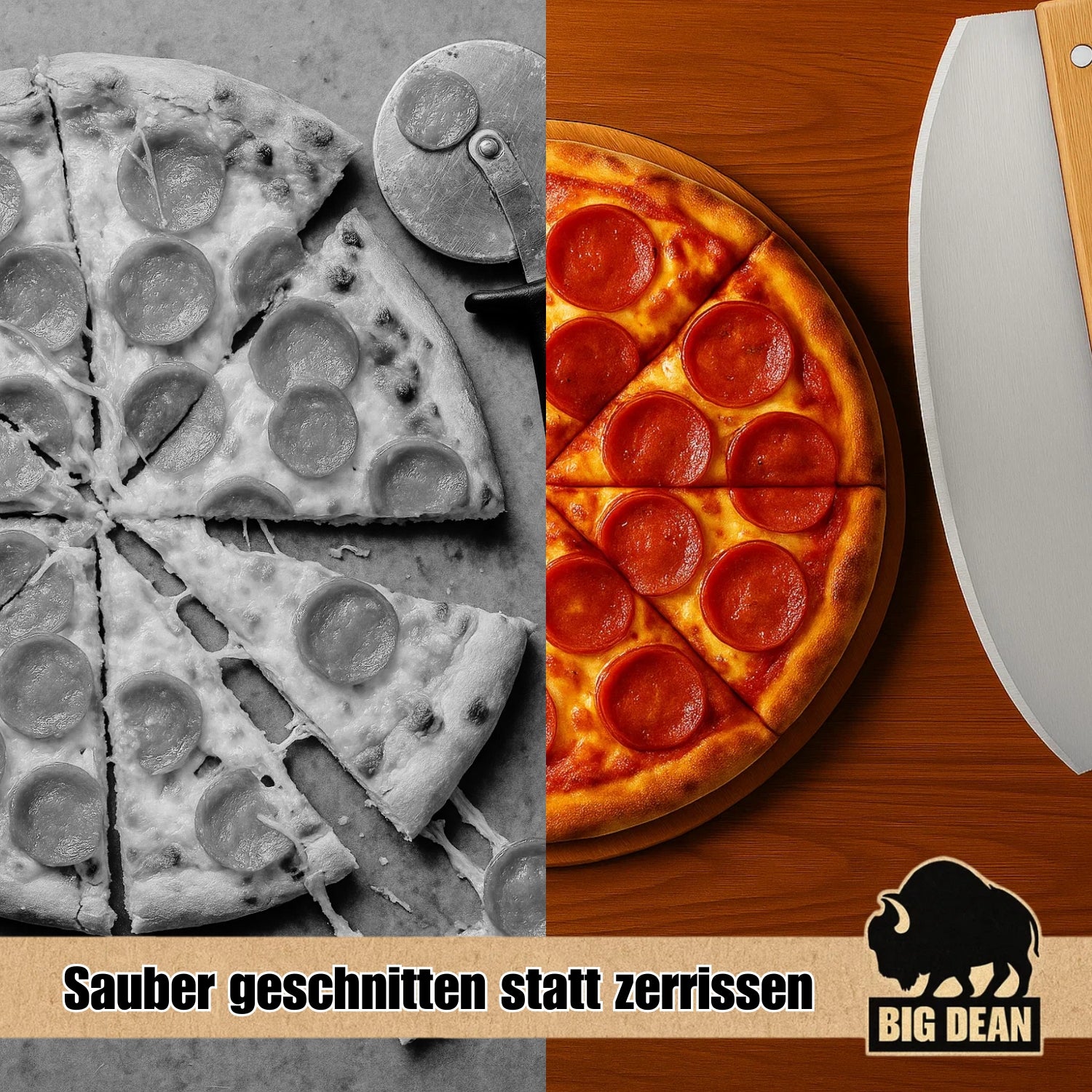 Pizzamesser mit Klingenschutz - Pizza Wiegemesser Pizzaschneider Pizza Zubehör Pizza Schneider 6