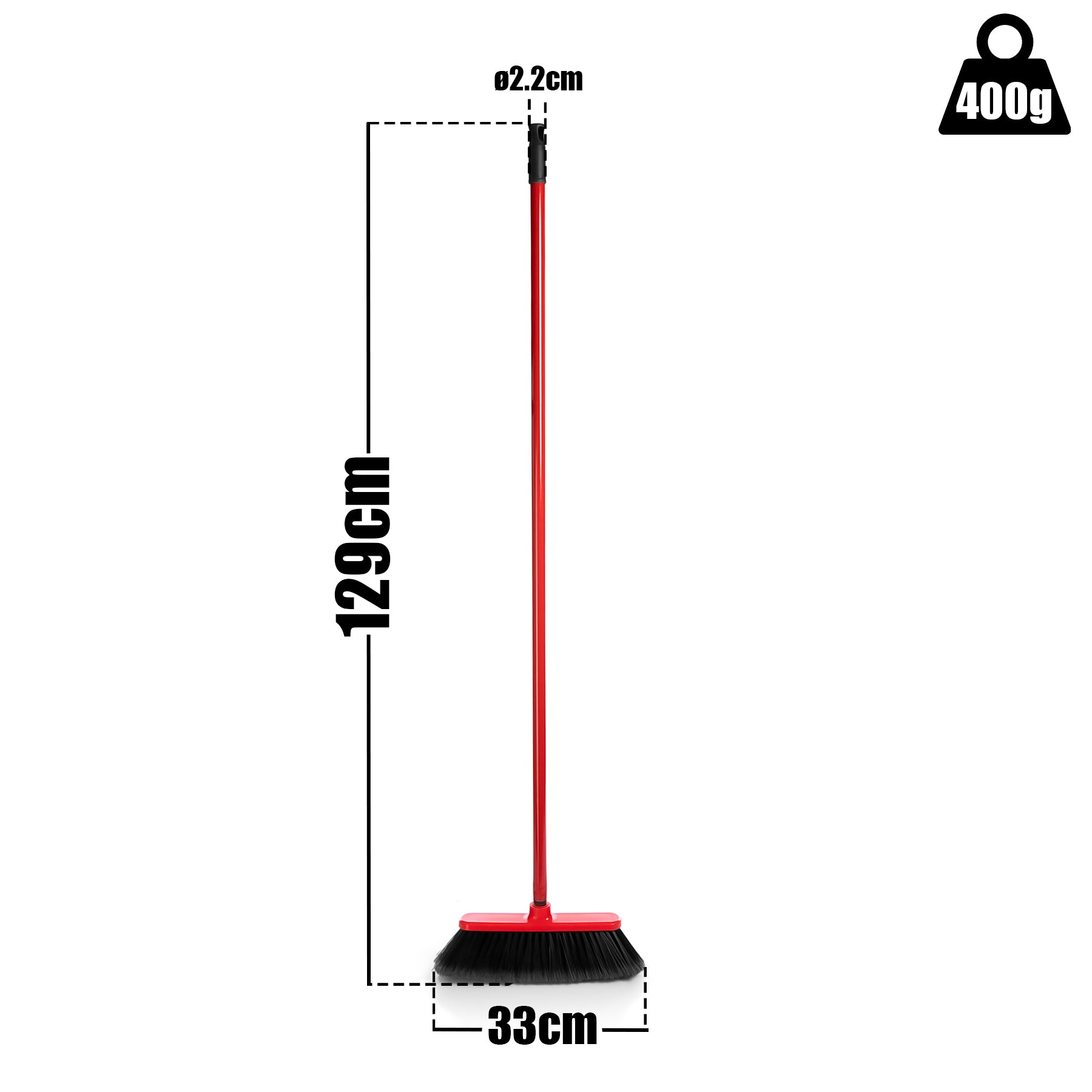 BigDean 2 Stück Besen mit Stiel aus Kunststoff und extra feinen & effizienten Borsten 3