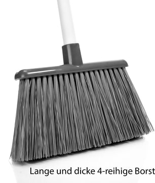 BigDean 2 Stück Kehrschaufel Set mit Besen in Grau – Kehrgarnitur für effektive Bodenreinigung 6