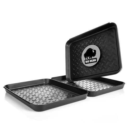 3 Stück Schuhabtropfschale stapelbar in Anthrazit ideal als Schuh Organizer für zu Hause