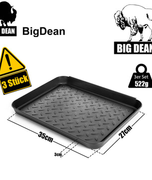 BigDean 3 Stück Schuhabtropfschale stapelbar in Anthrazit ideal als Schuh Organizer für zu Hause 3